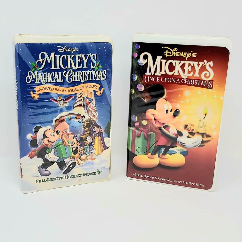 2 Disney Christmas VHS Movies Mickey's Magical Christmas & Once Upon a Christmas